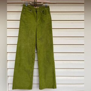 JJXX grass green straight wide leg pants, NWOT, zipper closure, mid waist, 25x32